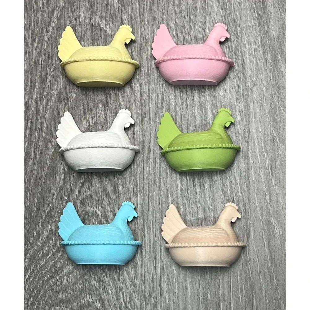Set 6 Hen On Nest Chicken Fridge Magnets Cottage 3D Print Kitchen‎ Farmhouse HON